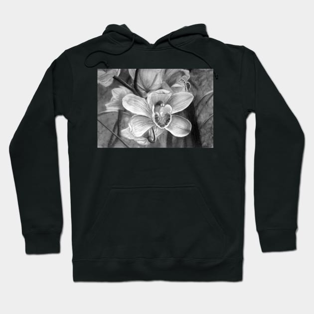 Orchids - Drawing by Avril Thomas - Adelaide / South Australia Artist Hoodie by AvrilThomasart